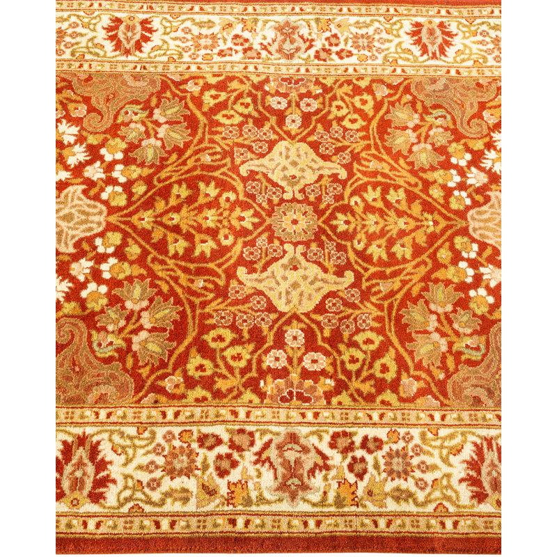 One-of-a-Kind Hayner Hand-Knotted 2'8" x 8'3" Runner Wool Area Rug in Orange
