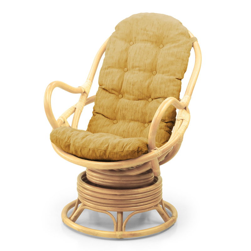 Upholstered Swivel Accent Chair, Light Brown, Natural