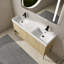 Meuble-lavabo double 60 po avec plateau en résine Emeri