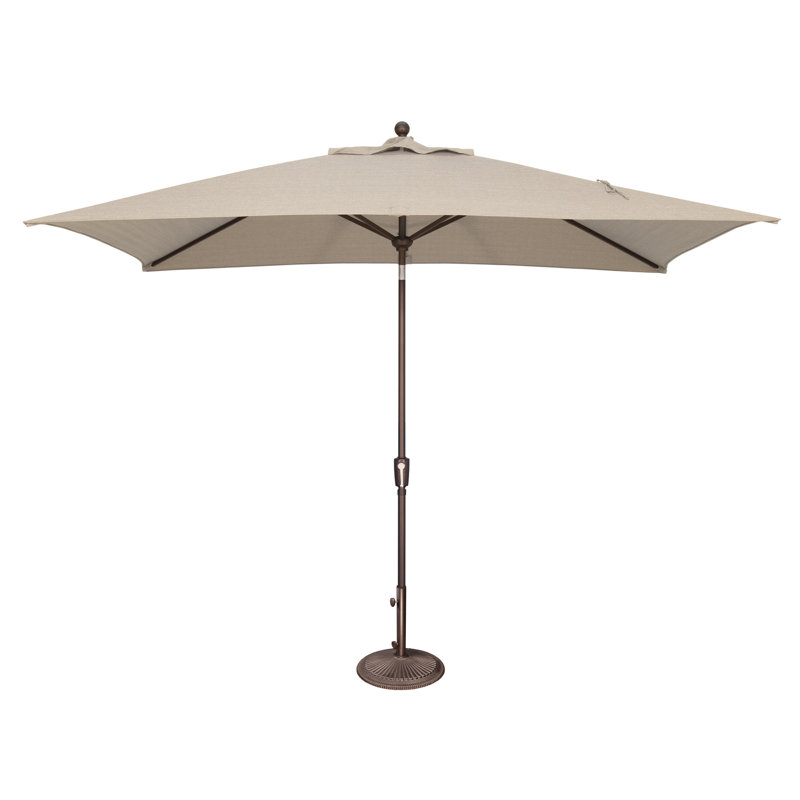 Parasol de marché rectangulaire 10 pi x 6,5 pi Launceston, Toile Sunbrella® beige antique, Bronze