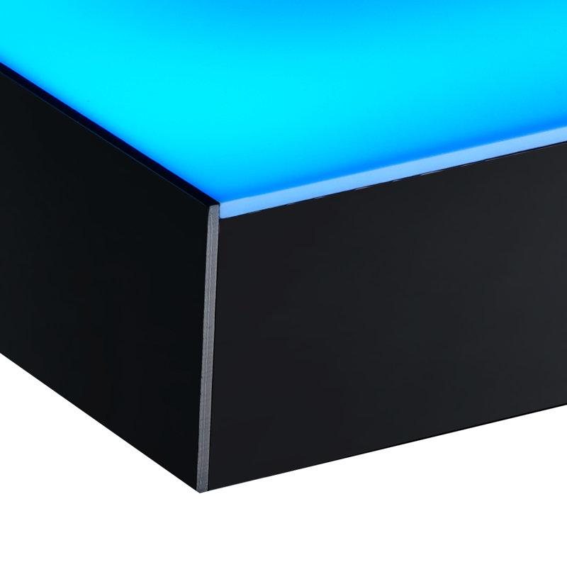 Tablette lumineuse 60 "à 2 marches pour affichage de bouteilles de boissons alcoolisées, radiofréquences et contrôlées, superbe performance d'éclairage avec 60 perles de lampe par mètre, 7 options de couleurs statiques et 22 dynamiques, plusieurs modes de bricolage,