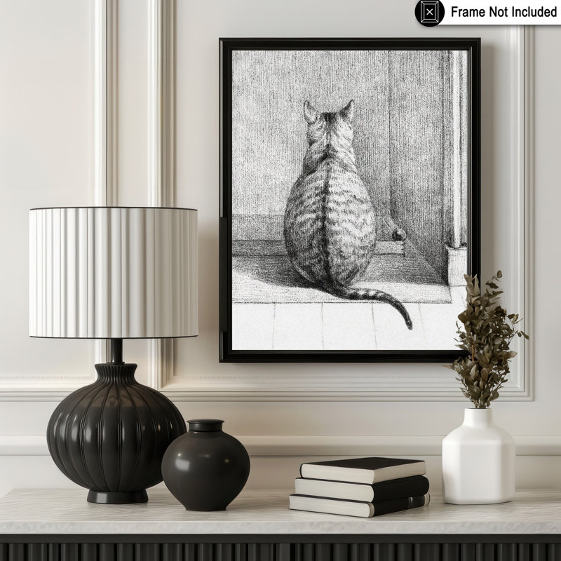 Jean Bernard - chat assis, Sans cadre, Affiche, H 08 po x l 10 po