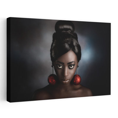 «Holiday Glamour Black Woman», audacieux, portrait élégant, impression murale