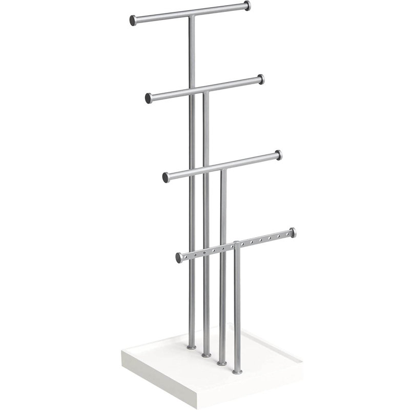Jewellery Stand +, White/Nickel