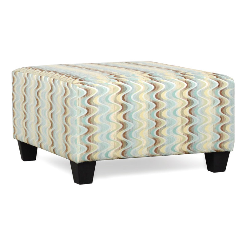 Andrighetti Upholstered Ottoman, Sonar Shift Aqua