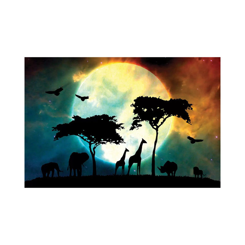 Midnight Safari 1 Piece Wall Art on Canvas, 45.72cm H x 66.04cm W x 1.91cm D, Wrapped Canvas