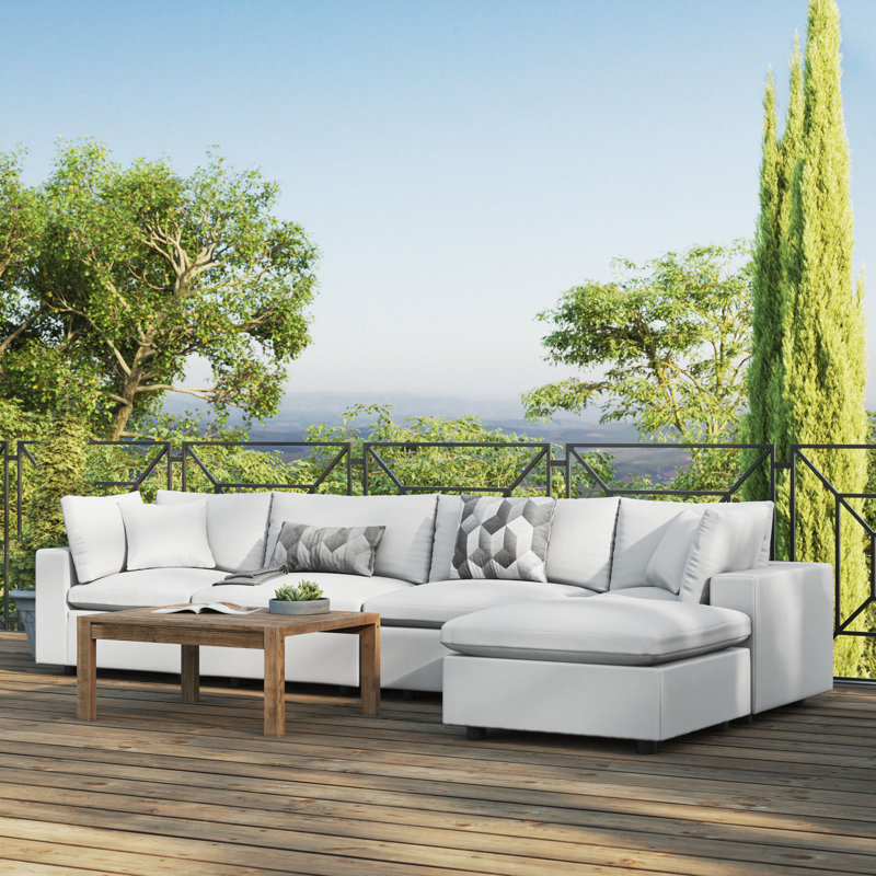 Canapé modulaire d'extérieur 5 pièces Commix, Blanc