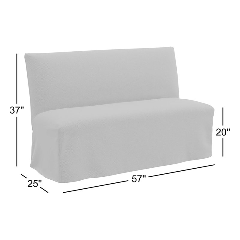 Banc rembourré Ivka, Lin texturé gris anthracite Zuma