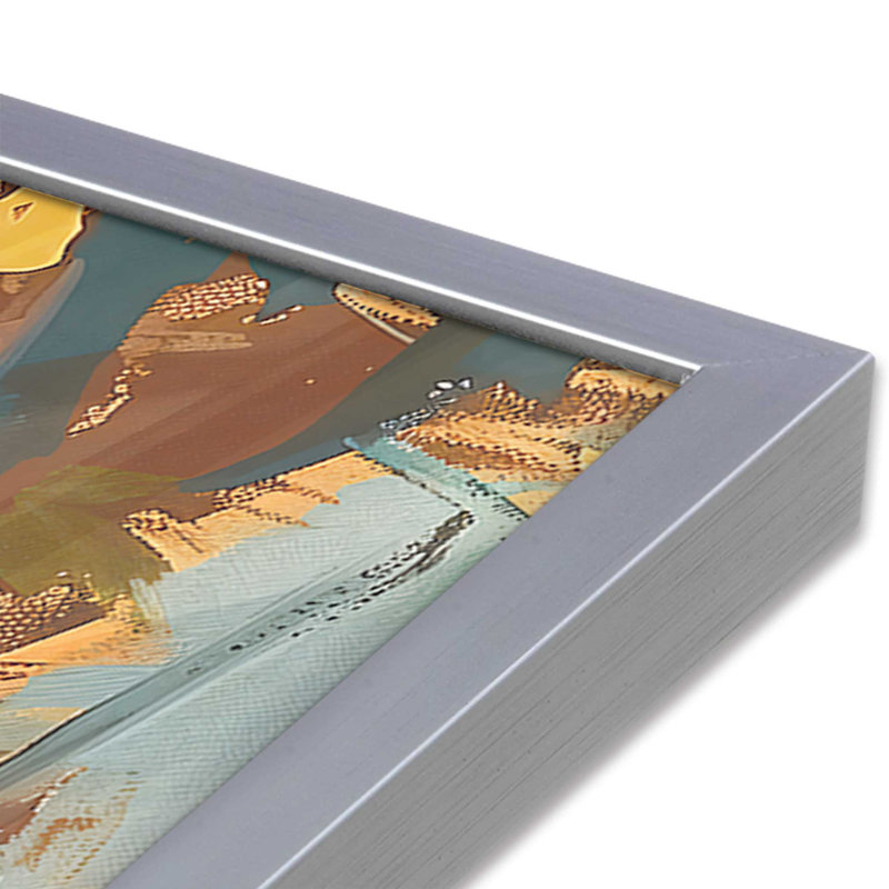 «Sunset Trail to Shore», reproduction encadrée, 17.25" H x 21.25" W, Chrome poli