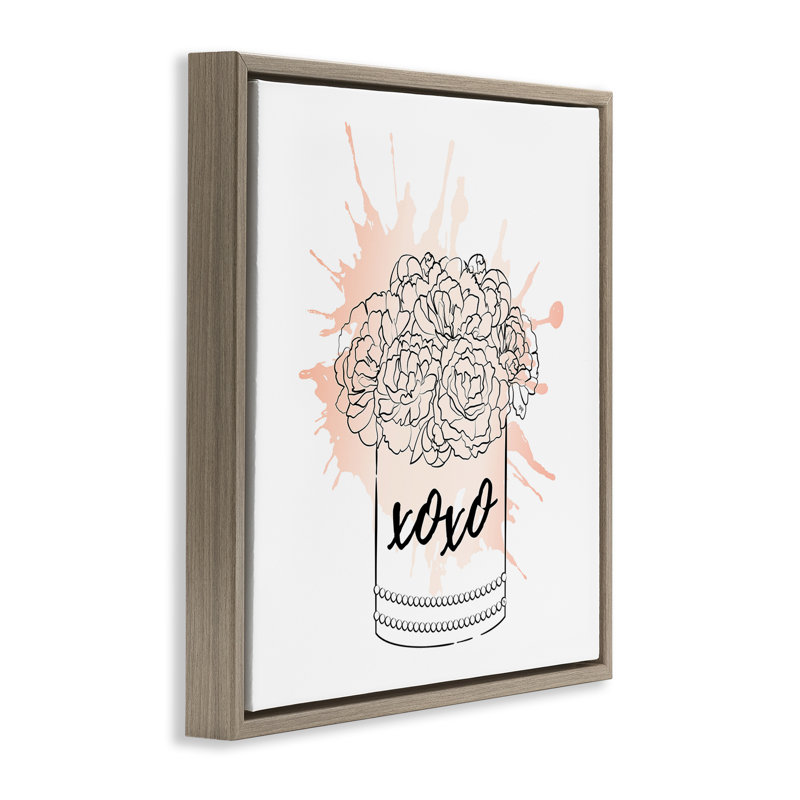 «Xoxo Pastel Flowers» par Martina Pavlova, Cadre flottant orme Montalcino, H 25 po x l 25 po