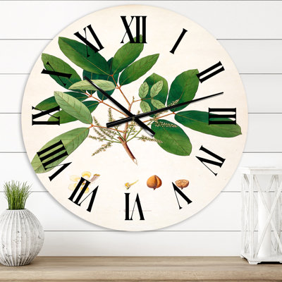 Vintage Botanicals II - horloge murale campagnarde