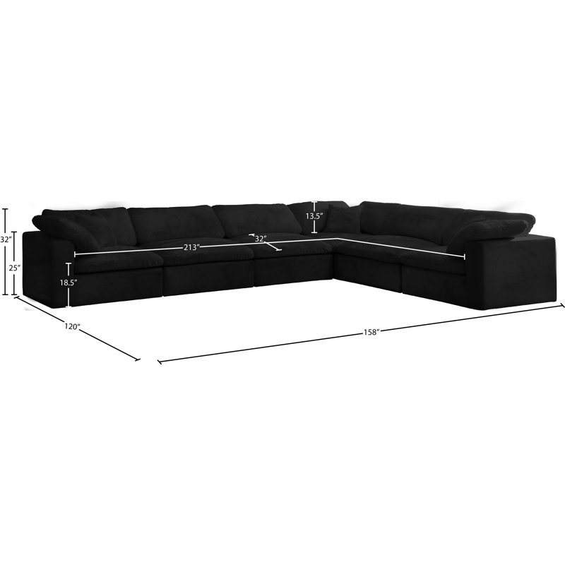 Canapé modulaire Cozy, Velours noir