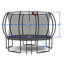 Trampoline YC 12FT de style citrouille avec échelle, noir et rouge