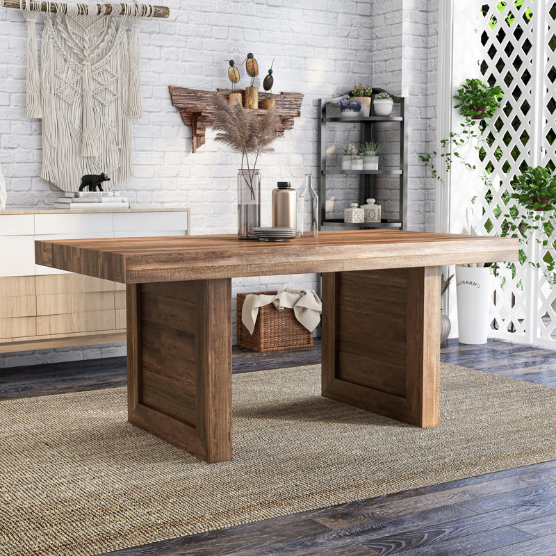 Table de salle à manger en bois massif 68,11 po Alzuphar