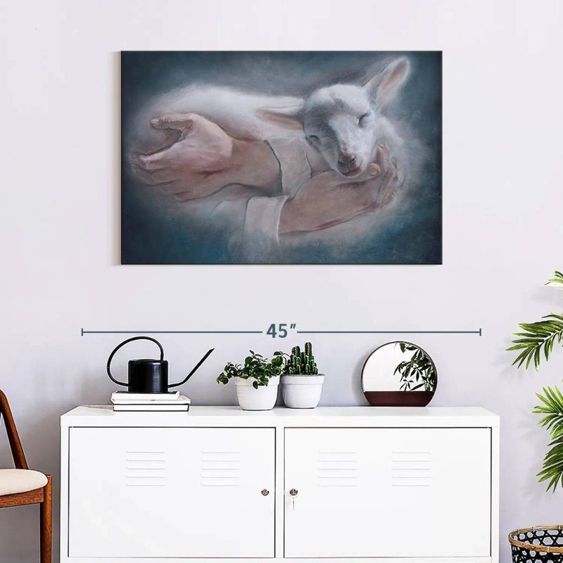 Adella Jesus Holding Lamb, 24" H x 36" W