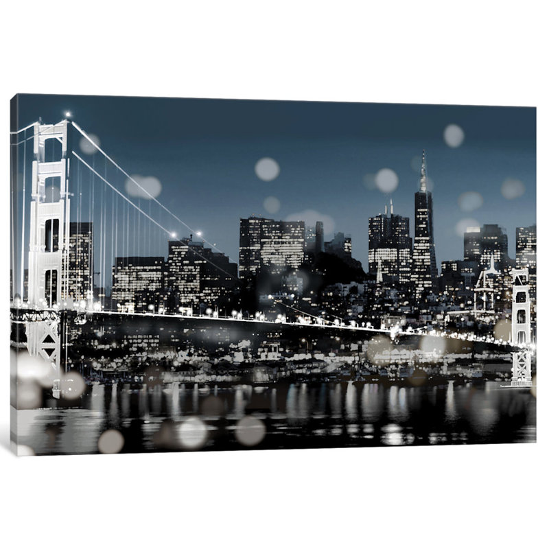 The City-San Francisco par Kate Carrigan - Estampe numérique sur toile tendue avec châssis, H 40 po x l 60 po x p 1,5 po