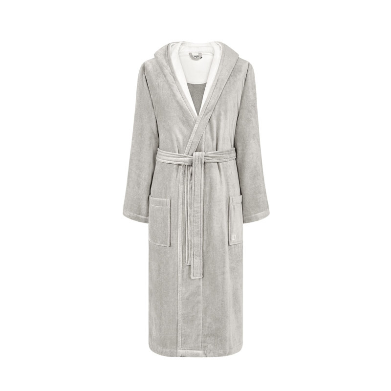 Peignoir en velours 100% coton Art Line, Gris, TTTG
