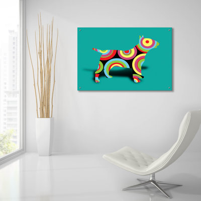 Hokku Designs «Bull Terrier Pop 2» par Mark Ashkenazi, art mural en verre acrylique, ACR-47274