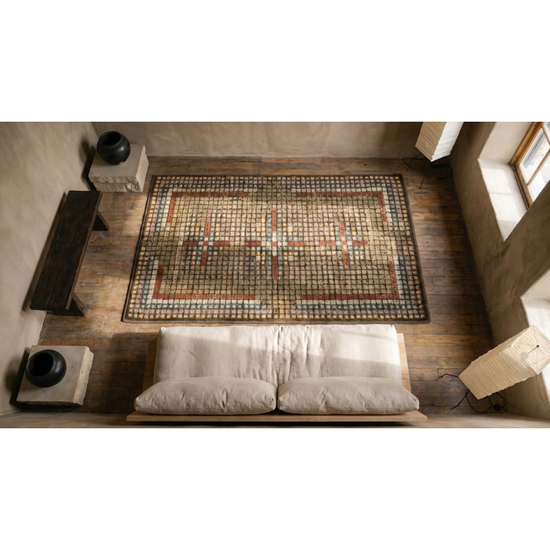 Tapis crocheté antique American