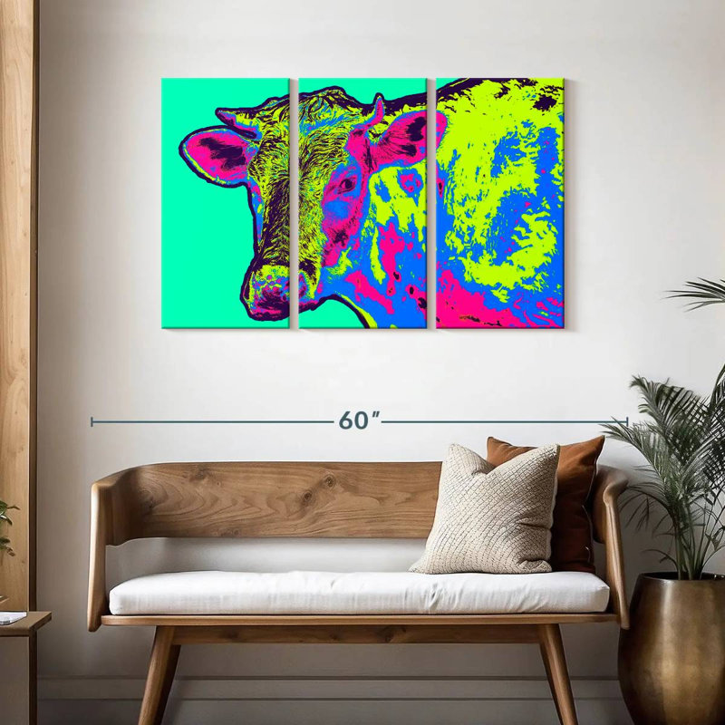 Vache au néon, H 28 po x l 45 po