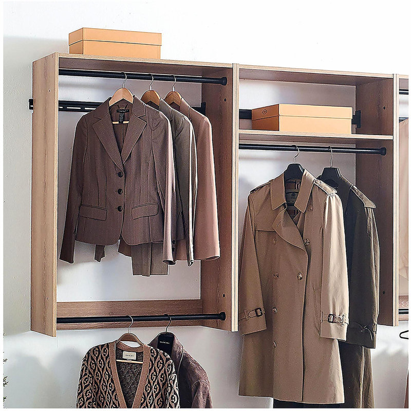 Devi Oak Wall Mounted Wood Closet System