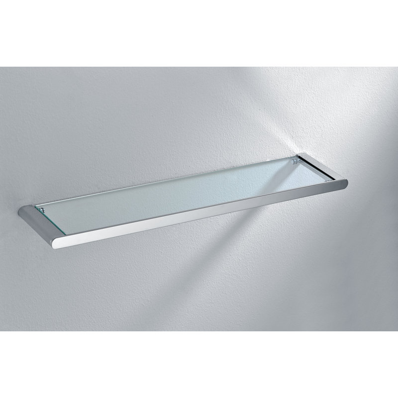 Loukianos Glass Floating Shelf, Chrome