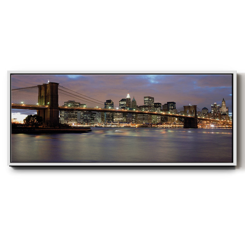 Night View- Framed Canvas, 12" H x 30" W