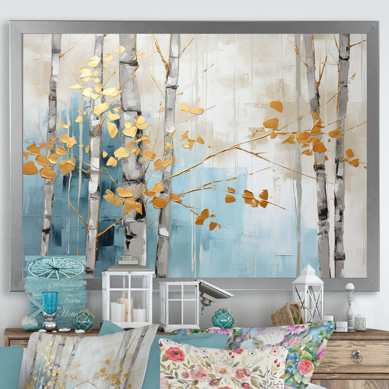 «Blue Zen and Blue Zen Moment Bamboo VII - Bamboo Wall Prints_106598, H 16 po x l 32 po x P 1 po, Cadre simple argenté