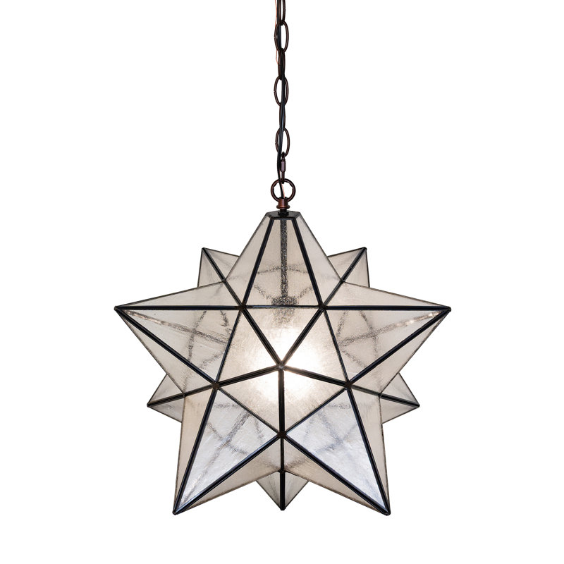 Meyda Tiffany & Stained Glass 1 - Light Pendant, 25" H x 21" W x 21" D, Clear Seedy