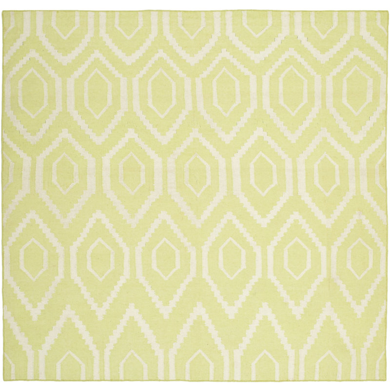 Kimber Geometric Wool Hand Woven Area Rug, Square 183 cm