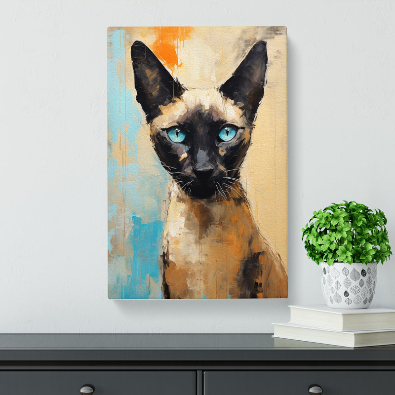 Siamese Cat Action - No Frame Print, 60cm H x 40cm W x 3cm D