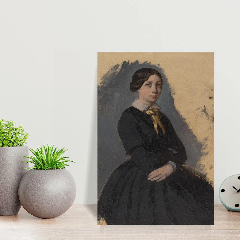 Jeune femme en noir, 1861-1865, portrait abstrait impressionniste contemporain, estampe murale, H 18 po x l 12 po