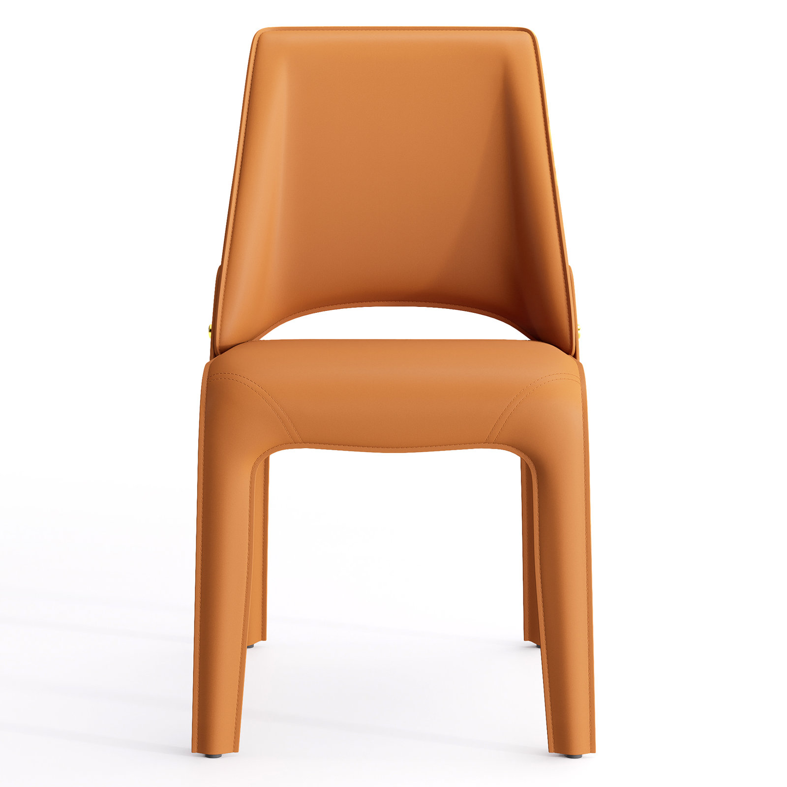 Vannes Vegan Leather Dining Chair, Orange, 1, No Assembly Needed