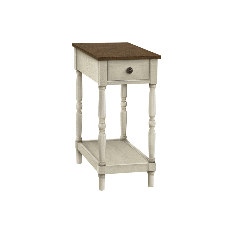 Dairen End Table with Storage, White