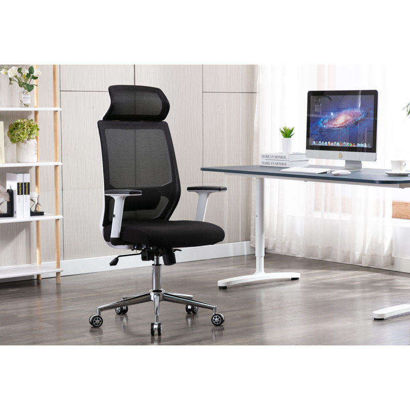 Callem Mesh Task Chair with Headrest, Black