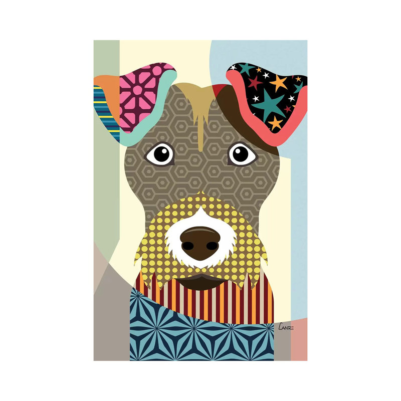Wire Fox Terrier by Lanre Studio - Wrapped Canvas Gallery-Wrapped Canvas Giclée, 20.32 cm H x 30.48 cm W