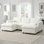 Canapé modulaire 86,5 po en chenille modulaire avec poches de rangement, ensemble de canapé en U à 5 places avec coussins, combinaison libre, canapé nuage moderne avec 2 repose-pieds mobiles pour le salon, appartement