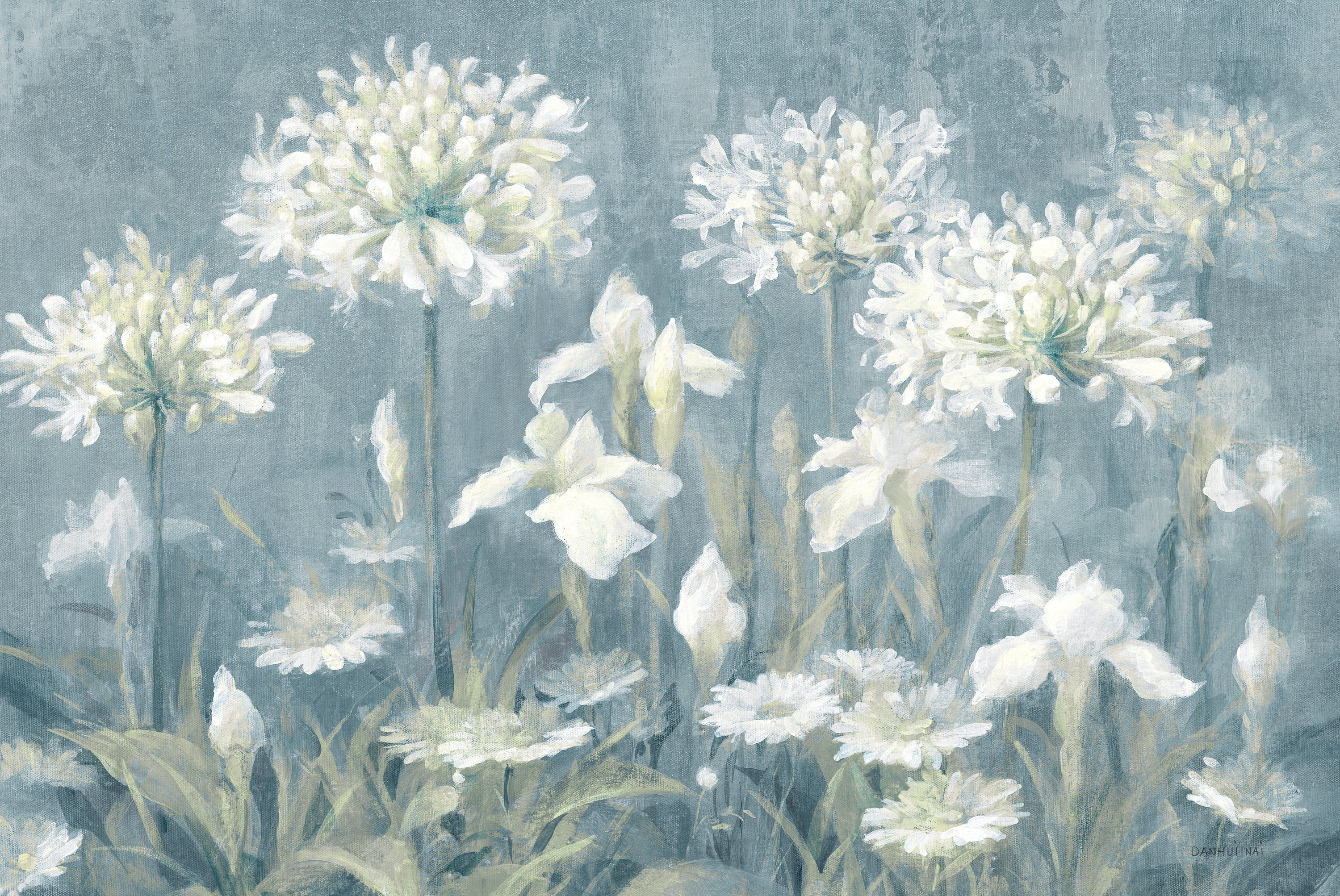 Winston Porter Spring Blossoms II Slate Blue Crop On Canvas Print | Wayfair
