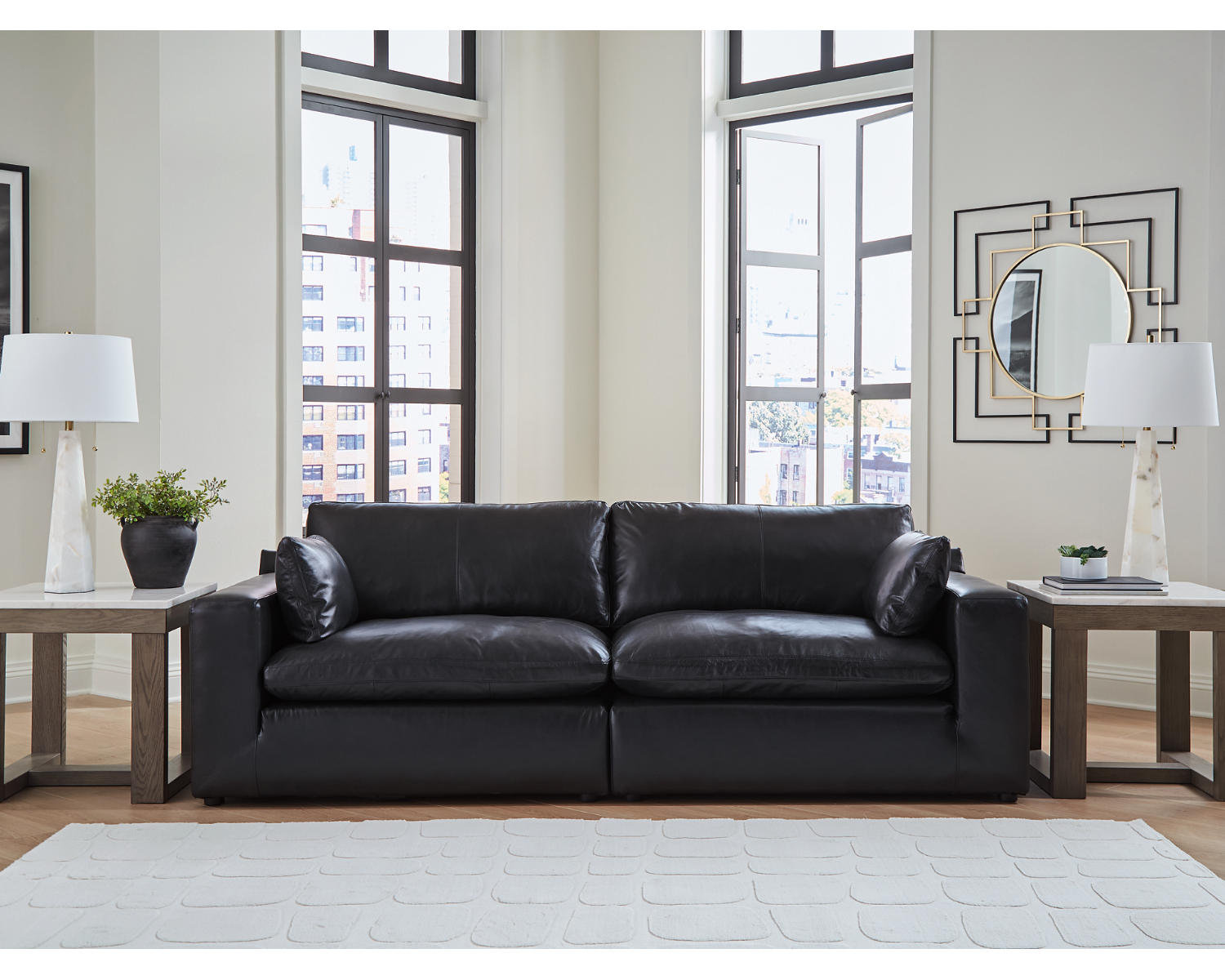 Aberdeen 2-Piece Modular Sofa, Black