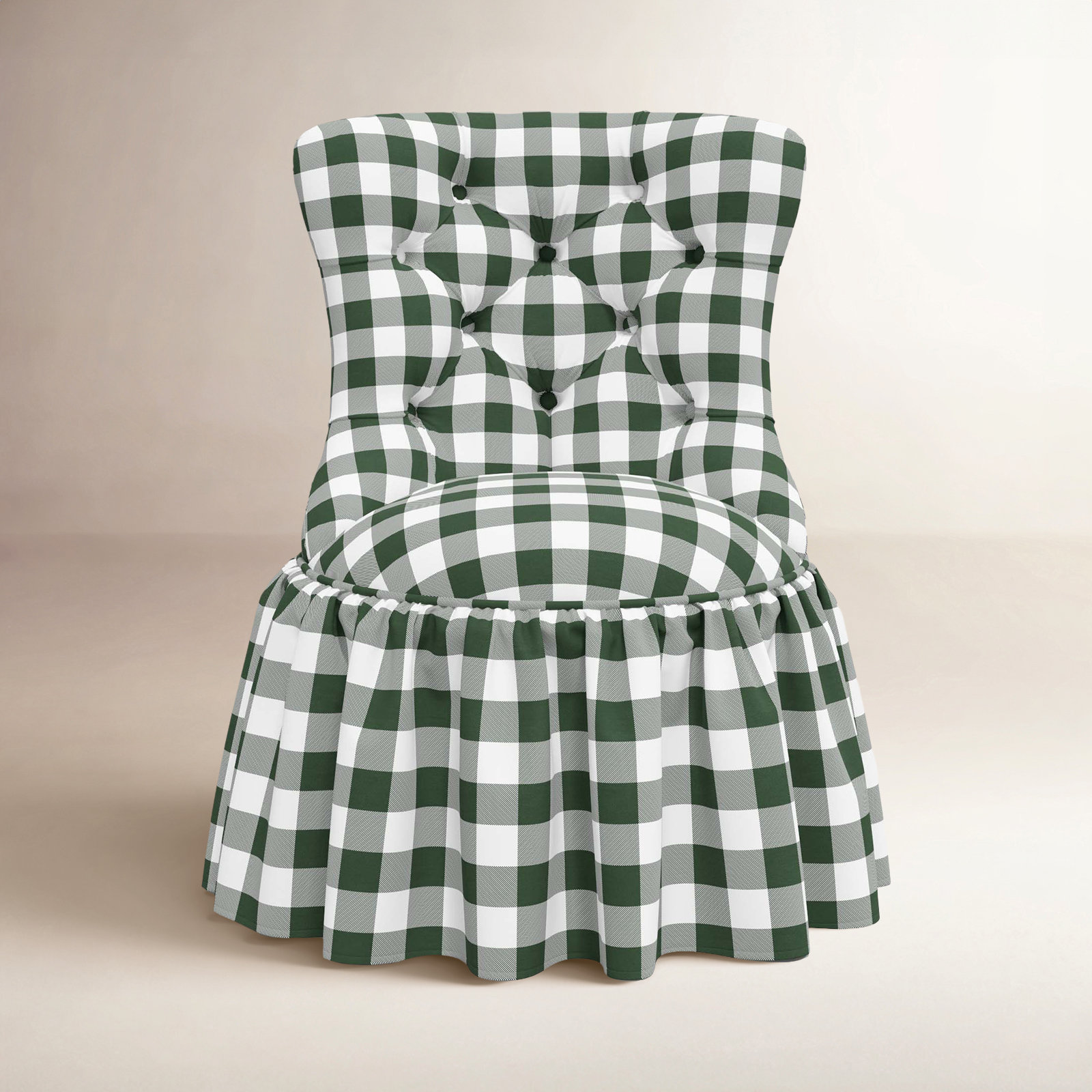 Minnie Side Chair, Classic Gingham Evergreen