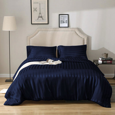 Imperial Homeware London Microfiber Striped Duvet Cover Set with Pillowcases Included
