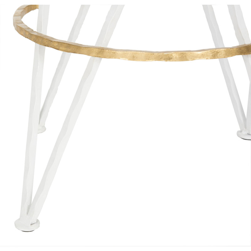 Ameli Counter Stool with Iron Frame, White