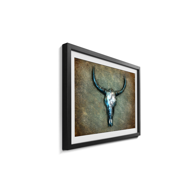 Buffalo Skull - Single Picture Frame Print, 60cm H x 80cm W