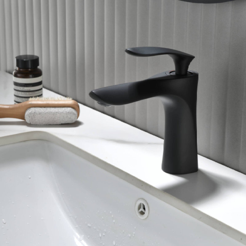 Centerset Single-handle Bathroom Faucet with Drain Assembly, Matte Black
