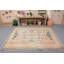 Tapis décoratifs bleus, grands tapis rétro, tapis rétro, tapis géométrique, tapis turcs bleus