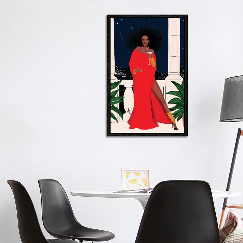 Red And Flawless by Nicholle Kobi - Print on Canvas, 101.6 cm H x 66.04 cm W, Black Framed