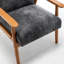 Fauteuil de style Mid-Century moderne de 24,97 po de largeur, accoudoirs en bois massif gris, facile à assembler et à nettoyer, siège en mousse confortable, fauteuil en microfibre élégant, attrayant, confortable et élégant-715264069