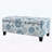 Storage Bench with Floral Patterned Fabric