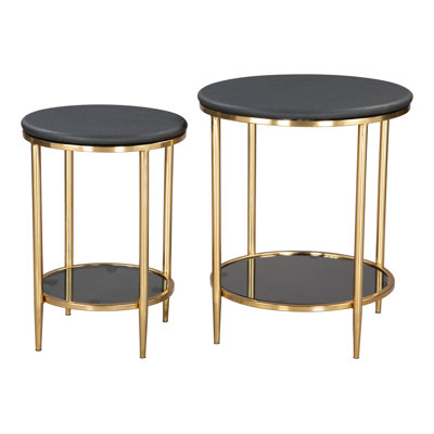 Ensemble de tables basses (2 pièces) Tibby - noir