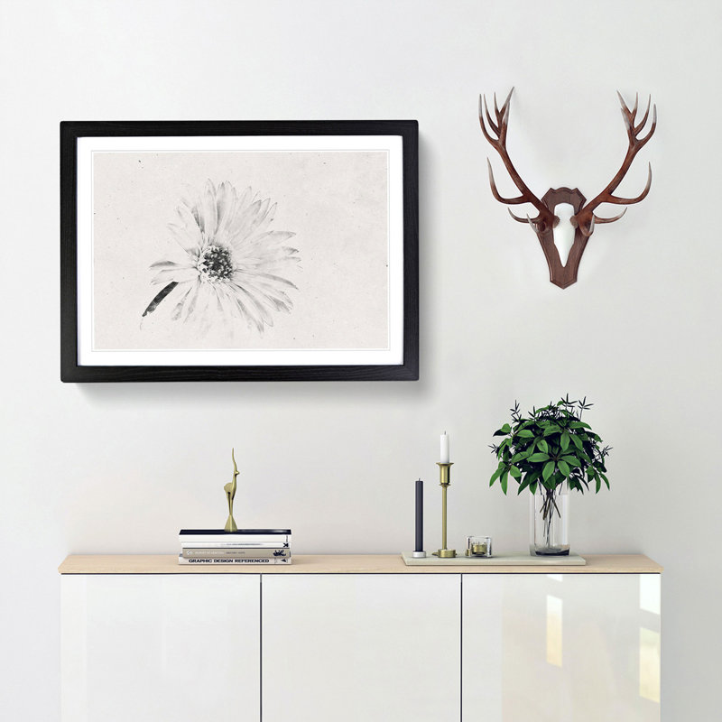 Flower - Framed Print, 36cm H x 48cm W x 2cm D, Black Framed